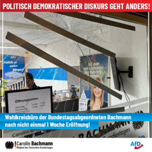 Vandlismus Afd Büro Freiberg bachmann